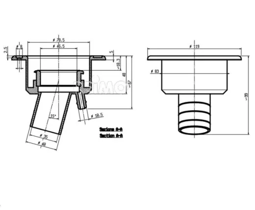 Füllstutzen 40mm /Wasser/ schwarz