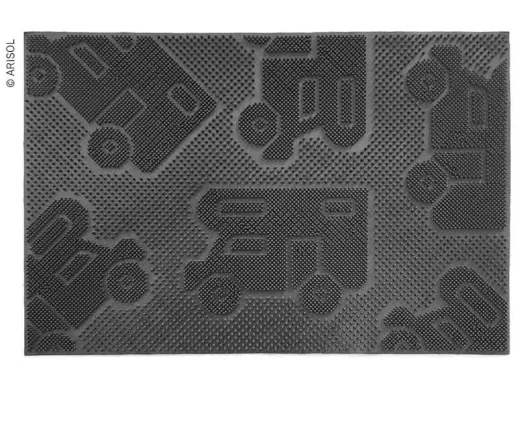 Fussmatte CAMPER MAT 40x60cm, schwarz, mit Motiv: Motorhome+Caravan