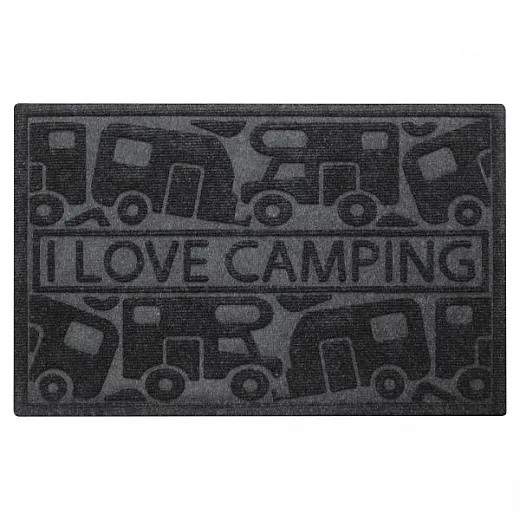 Fussmatte KERA KAMP 40x60cm, schwarz, PP/Gummi, Motiv: Motorhome/Caravan