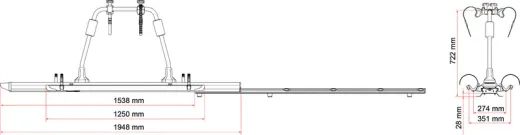 Garage SlidePro/ Gleitschienen f. Heckgarage, inkl. Premium Heckauflag