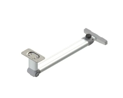 Gelenktischfuß silber, Gelenk oben, höhenverstellbar 680-780