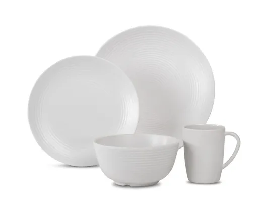Geschirr-Set aus Melamin für 4 Personen - 16-teilig - Spülmaschinengeeignet