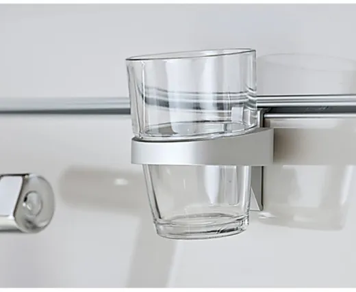 Glashalter Aluminium, silber, für 1 Glas oder Becher