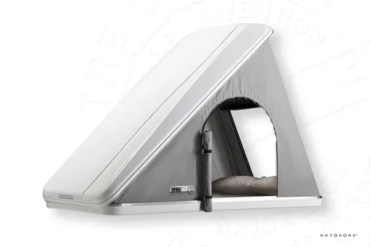 Hartschalen-Dachzelt Columbus Variant - Stoff Grau - Schale Weiß - Medium X-Long