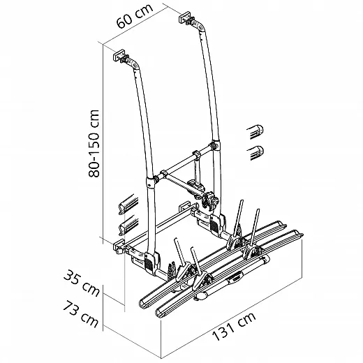 Alu-Heckträger Omni-Bike Excellent für E-Bikes geeignet f.2 Räder