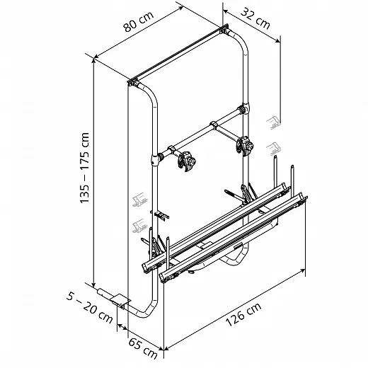 Alu-Heckträger Omni-Bike Sport G 2 Universal Caravan für 2 Räder
