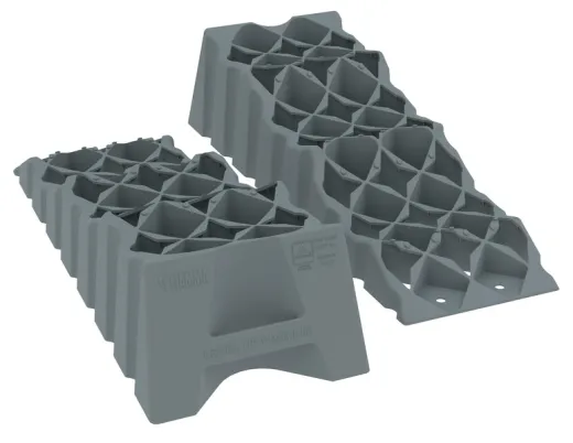 Hochleistungs-Stufenkeilsystem Fiamma, grau mit Tasche, 5t pro Achse