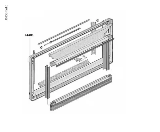 Innenrahmen S5 1000x550 creme kpl.m.Rollos Duette