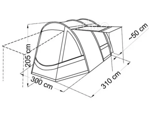 Innenzelt Schlafzelt für REIMO Tour Action 5 und 6 Busvorzelt