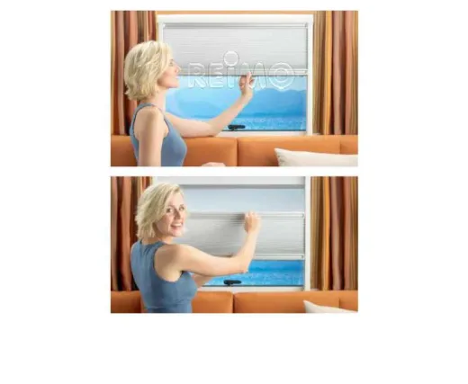 Kassettenrollo weiß 650 x 745 mm, Softrollo mit einer Laufschiene
