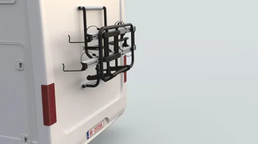 Kippbarer Fahrradträger speziell entwickelt für Wohnmobile zum mühelosen Beladen