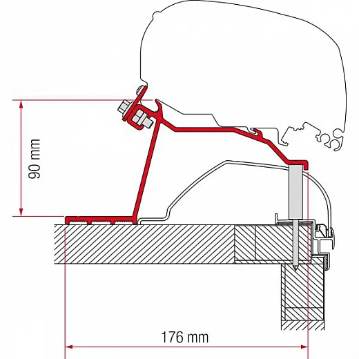 Adapter Fiamma Markise F65L und F80S für Hobby-Caravan ab 2014
