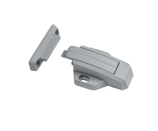 Klappenschloss Push Latch mit Schließblech, grau