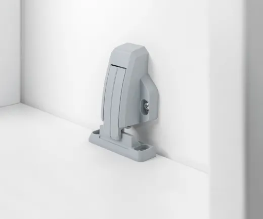 Klappenschloss Push Latch mit Schließblech, grau