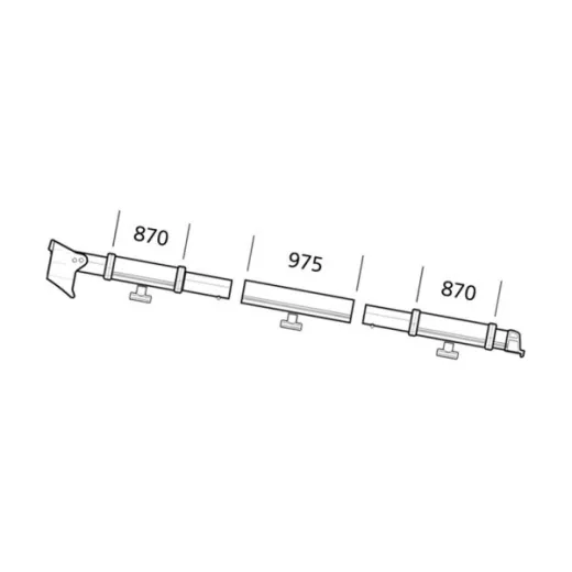 Klemmprofil komplett, rechts Residence / Panorama Serie 9 Auszug 3 m -