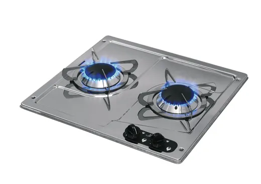 Kocher 2-flammig Edelstahl L38 x B36 x H4+9 cm