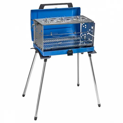 Gasgrill, transportabel, 3-flammig, mit Grillmotor, 50 mbar