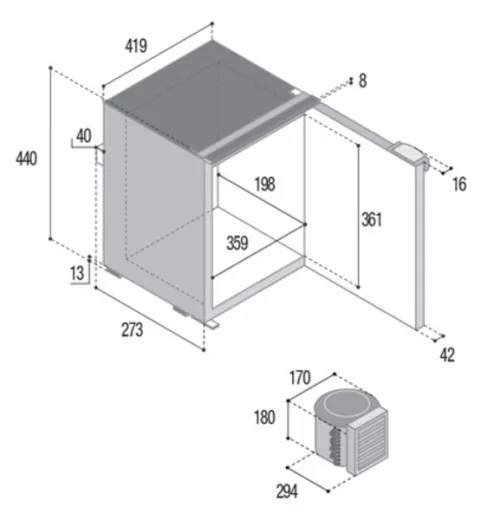 Kompressor-Kühlschrank C25L - 25 l - Grau