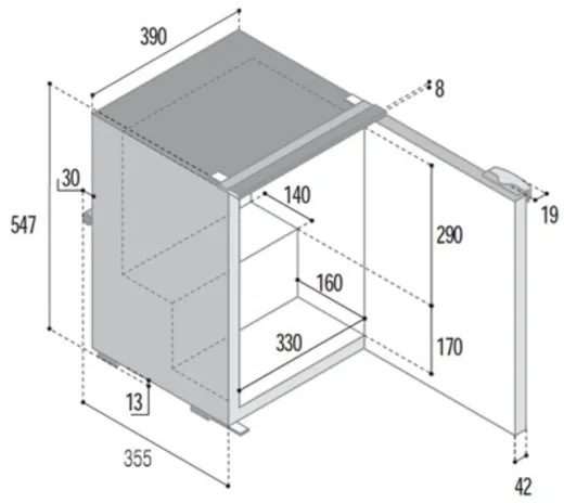 Kompr.Kühlschrank C39i gr