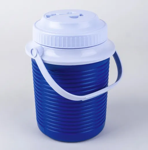 Kühlbehälter 2,3l für Getränke mit Ausgießer, blau/weiß H23,5cm Ø17cm