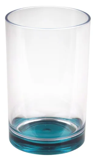 Kunststoff-Gläser mit farbigem Boden, 350 ml, 2er Set: Lime + Petrol
