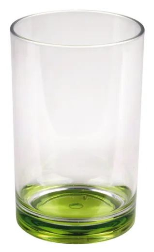 Kunststoff-Gläser mit farbigem Boden, 350 ml, 2er Set: Lime + Petrol