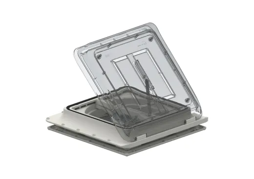 Kurbeldachhaube mit 12 Volt Ventilator + Thermostat 40x40cm