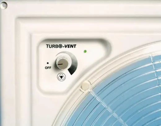 Kurbeldachhaube mit 12 Volt Ventilator + Thermostat 40x40cm