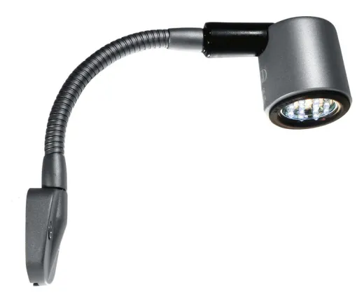 LED 12V Leseleuchte, 1W, mattsilber, 130mm, Festanbau SB