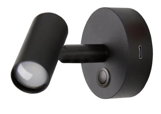 LED-Aufbauspot mit Nachtlicht - Matt schwarz