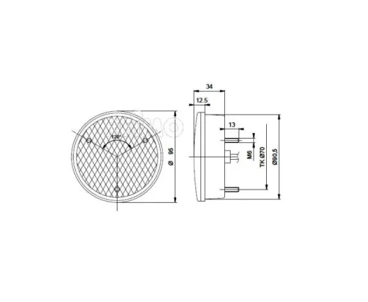 LED-Blinkleuchte Kat2a 12V, 3W IP67 500 mm Kabel klar