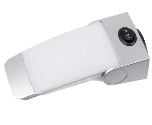 LED Combi-Lesespot, dreh- und schwenkbar, Kunststoff, silber