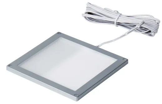 LED Deckenleuchte 12V/3W, Rahmen silber, 100x100mm