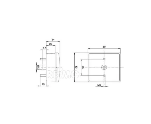 LED-Nebelschlussleuchte klar 12V, 3 W IP67, 500 mm Kabel