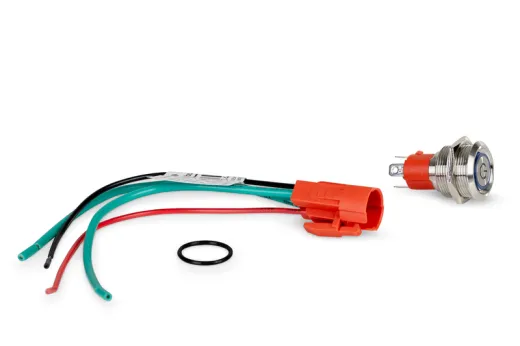 LED-Schalter, Edelstahl rund 19mm, 15 A