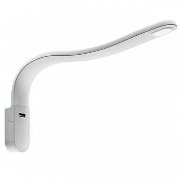 LED-Schwanenhalsleuchte weiß, silikon ummantelt,mit USB-A-Anschluss