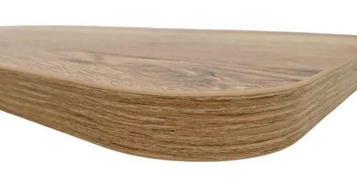 Leichtbau-Tischplatte - Oberseite Eiche-Optik - Unterseite weiß matt - Kanten Eiche-Optik - Klein