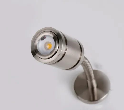 Leseleuchte in geb. Nickel 103mm lang, 1,2W, dimmbar