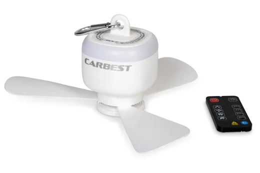 Leuchte mit Ventilator, mit Karabinerhaken, 8000mAh Lithium-Akku