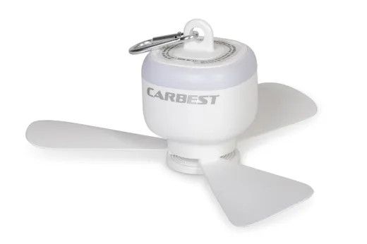Leuchte mit Ventilator, mit Karabinerhaken, 8000mAh Lithium-Akku