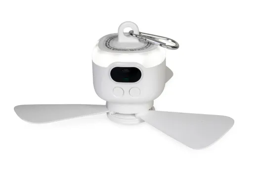 Leuchte mit Ventilator, mit Karabinerhaken, 8000mAh Lithium-Akku
