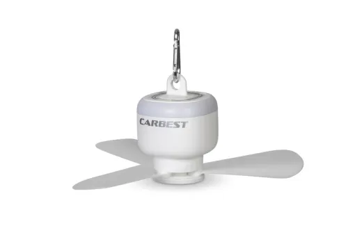 Leuchte mit Ventilator, mit Karabinerhaken, 8000mAh Lithium-Akku