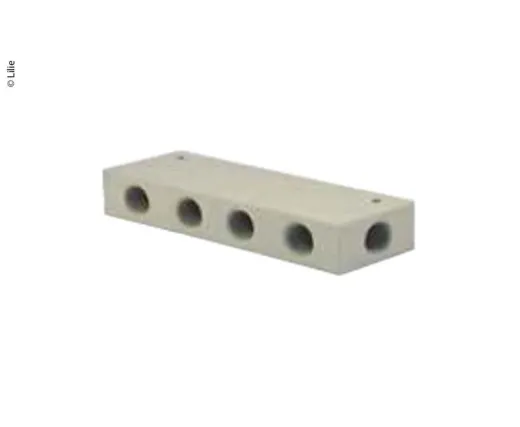 LILIE Wasserverteilblock 6x3/8 weißGELB