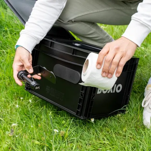 Magnet Toilettenpapierhalt. SILWY inkl.MetallPad Black,16,6x4,5x11 cm