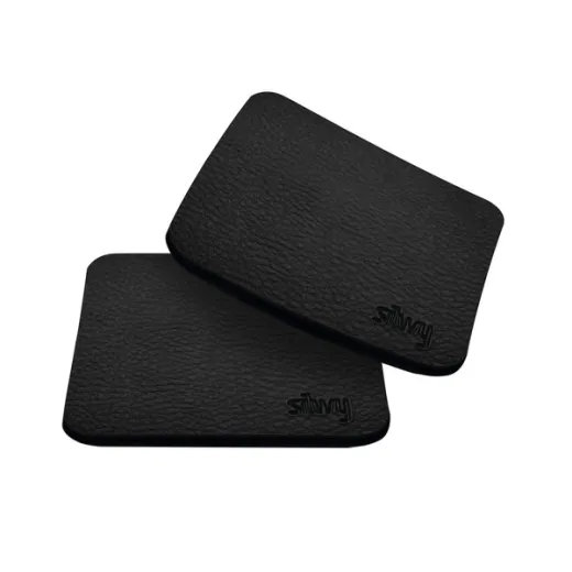 Magnet Untersetzer 2 Stück,eckig, 8,4x8,4cm, Schwarz, Lederoptik