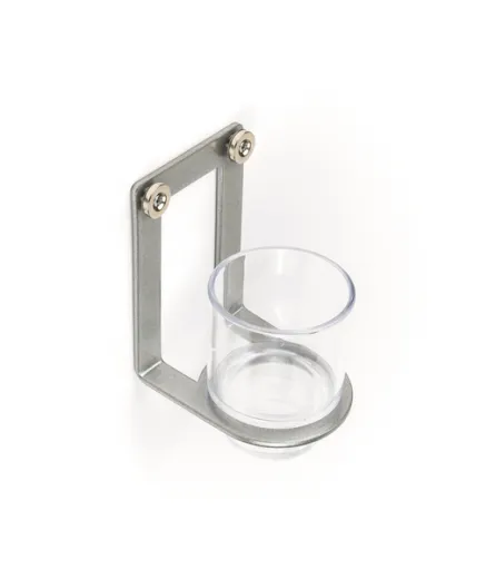 Magnet.Becherhalter Alumin.+Becher Plexiglas, f.Art.66586, 70x125x90mm