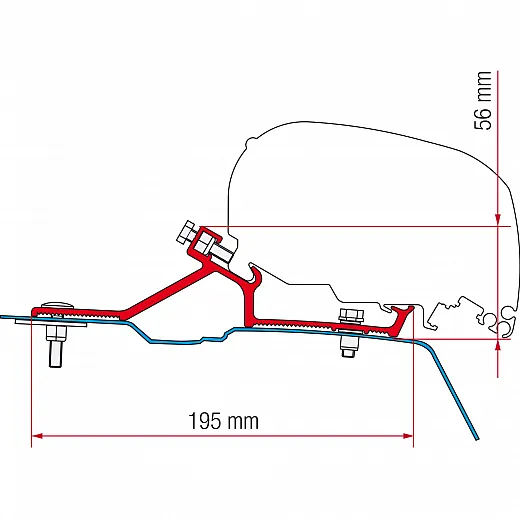 Markisen-Adapter für F 65S Renault Master / Opel Movano ab Bj. 2010 für L2-H2