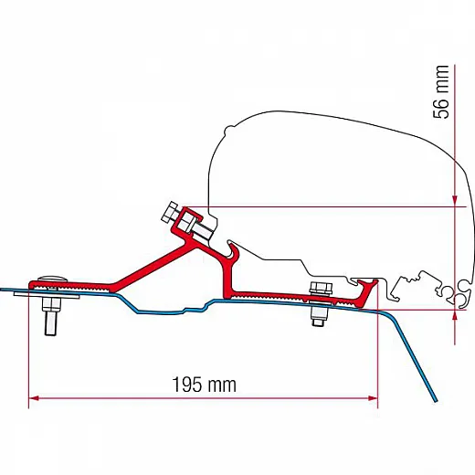 Markisen-Adapter für F 65S Renault Master / Opel Movano ab Bj. 2010 für L2-H2