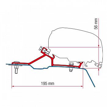 Markisen-Adapter für F 65S Renault Master / Opel Movano ab Bj. 2010 für L2-H2
