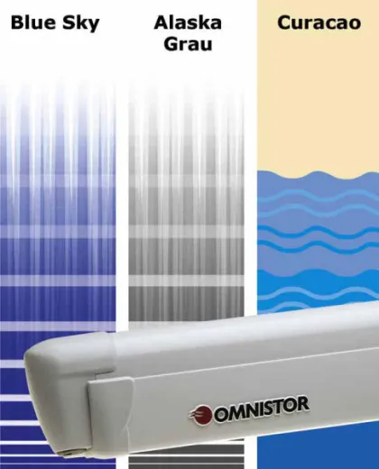 Markise Omnistor 8000 4m BlueSky Gehäuse Silber